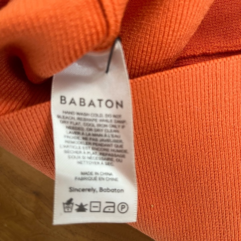 Babaton Aritzia Vibrant Orange Open Racerback Fitted Bodycon Ribbed Midi Dress - Picture 10 of 10
